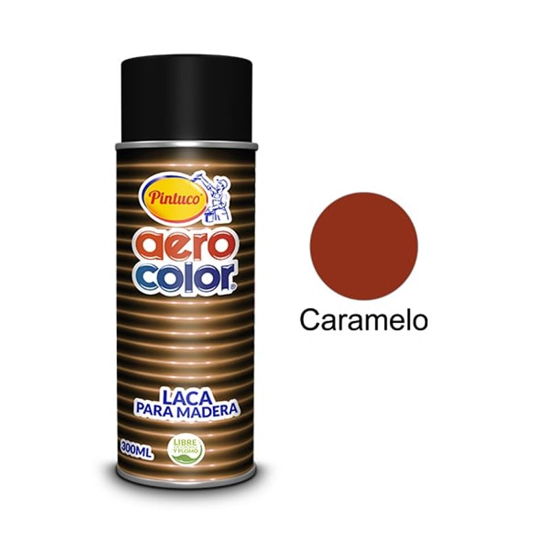 PINTUCO - PINTURA AEROSOL TRANSPARENTE MADERA CARAMELO 300ML AEROCOLOR