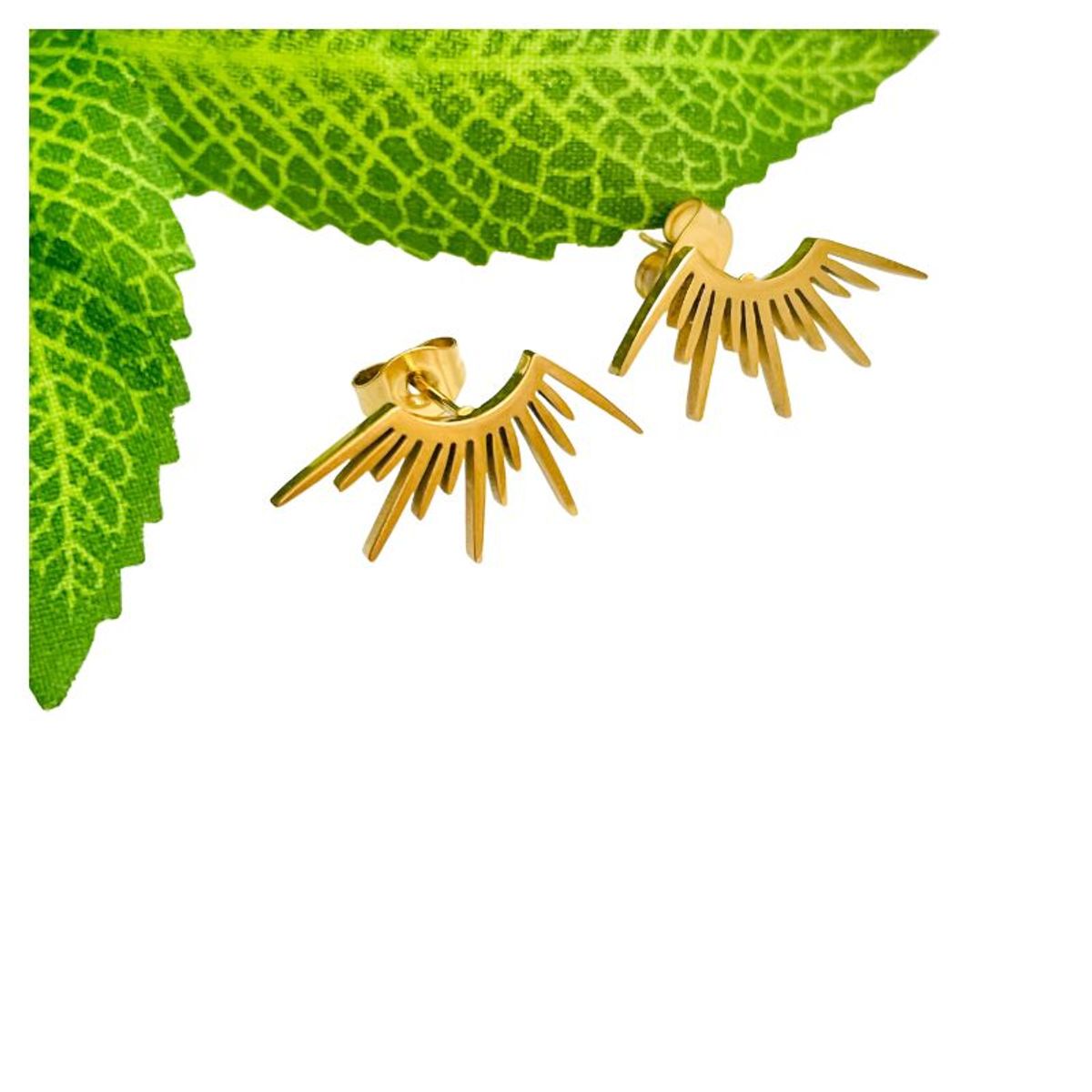 ACCESORIOS DE EVA - Aretes en Acero Inoxidable para Mujer Rayos_.