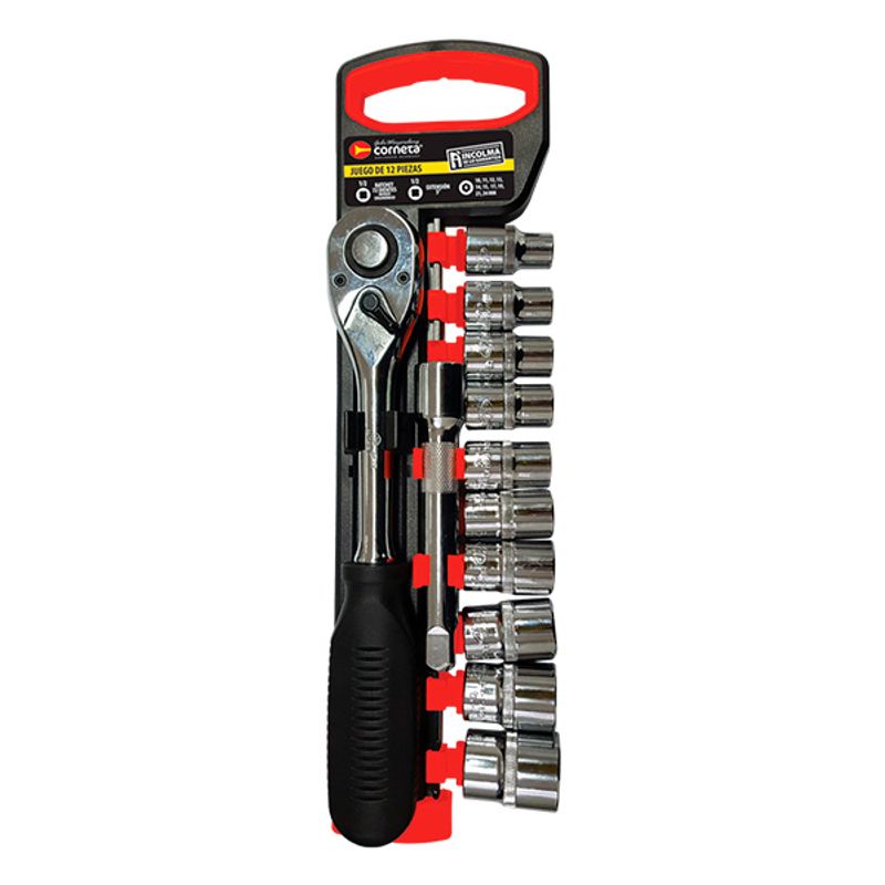 INCOLMA - JUEGO RACHET 1/2''+EXT+COPAS 10 24MM INCOLMA