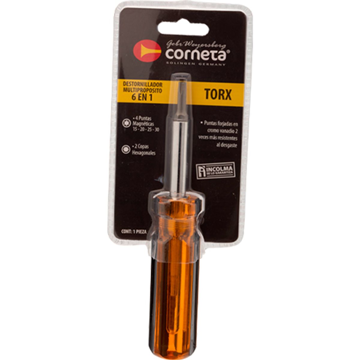 INCOLMA - DESTORNILLADOR MULTIUSOS 6 USOS TORX CORNETA INCOLMA