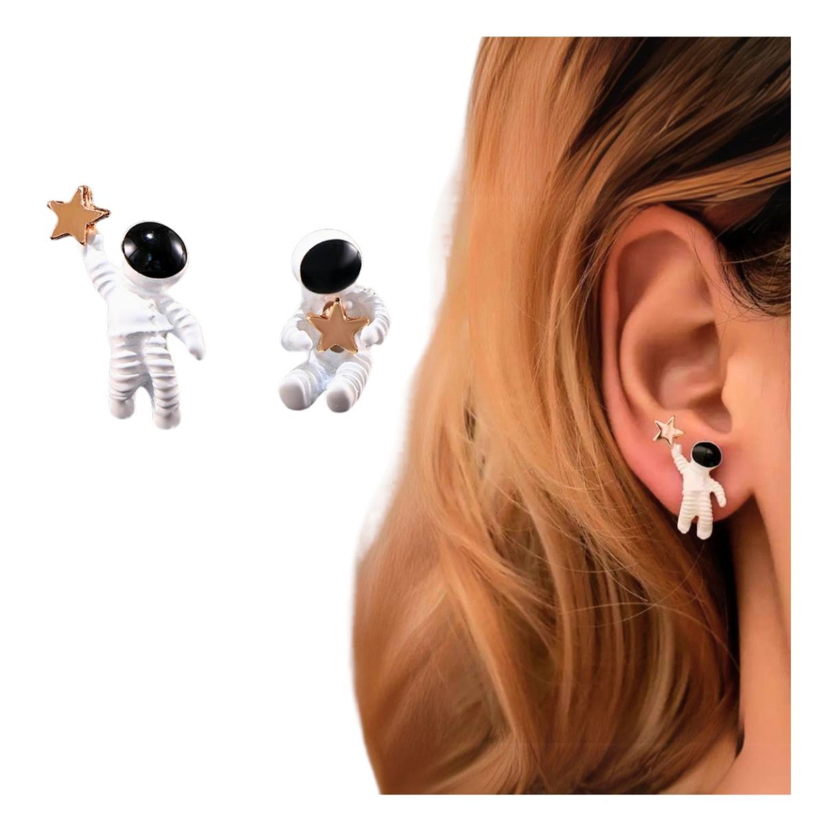 ACCESORIOS DE EVA - Aretes de Moda para Mujer Astronautas_.