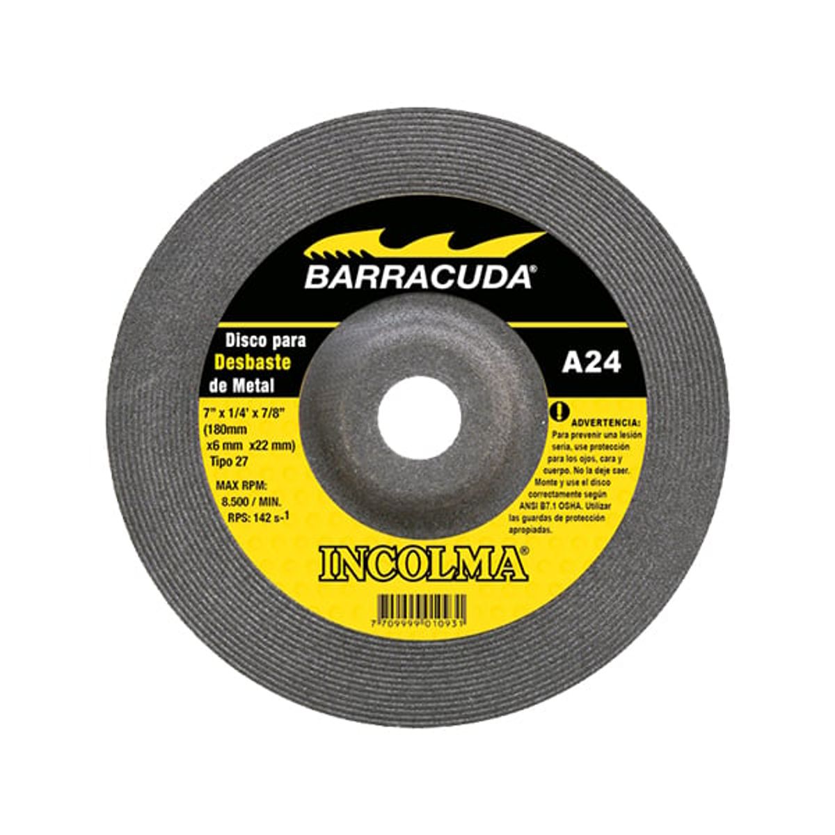 INCOLMA - DISCO DESBASTE 7X1/4X7/8 INCOLMA