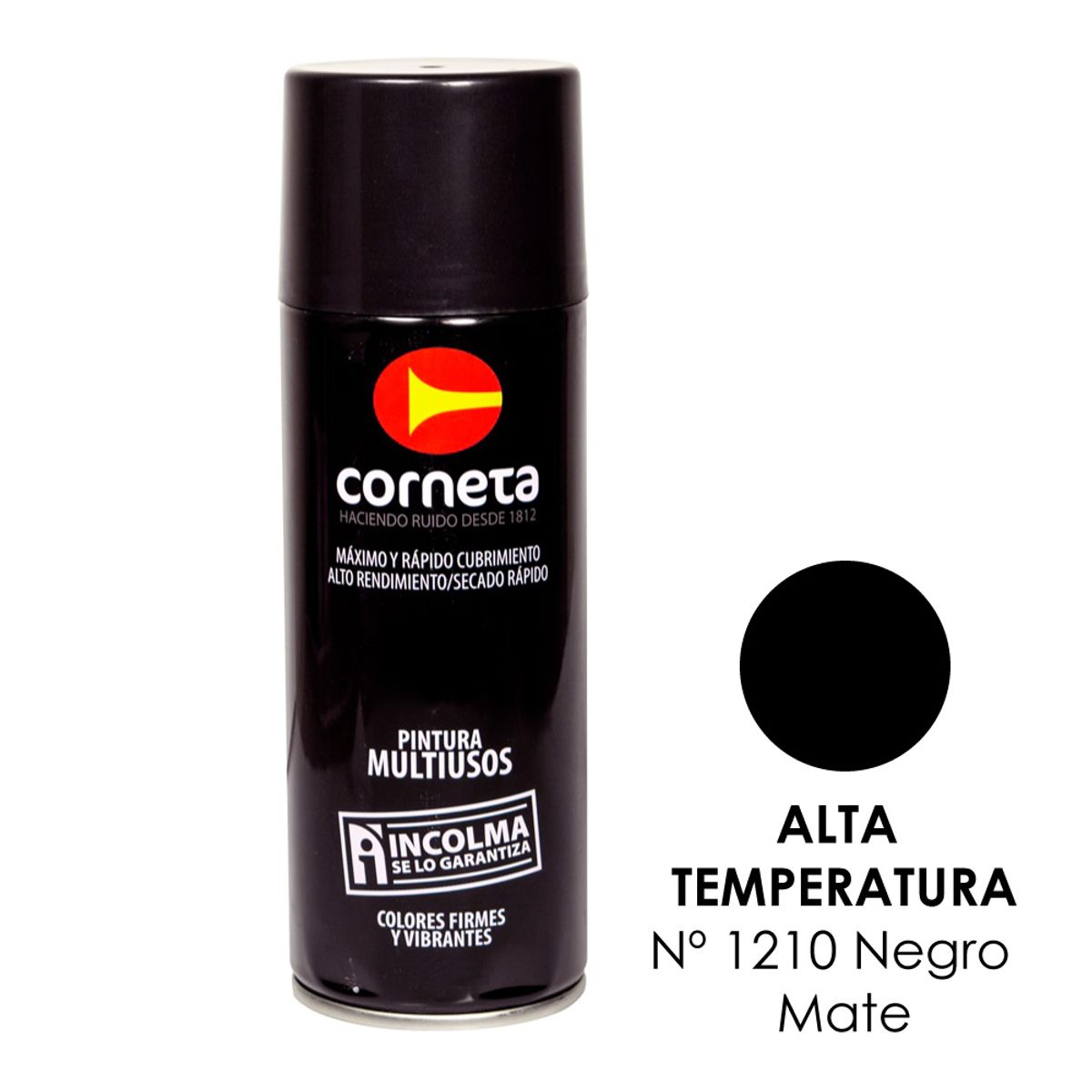 INCOLMA - PINTURA CORNETA N1210 NEGRO MATE