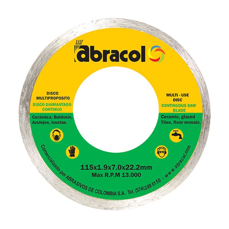 ABRACOL - DISCO DIAMANTADO 4-1/2'' CONTINUO 5501 ABRACOL