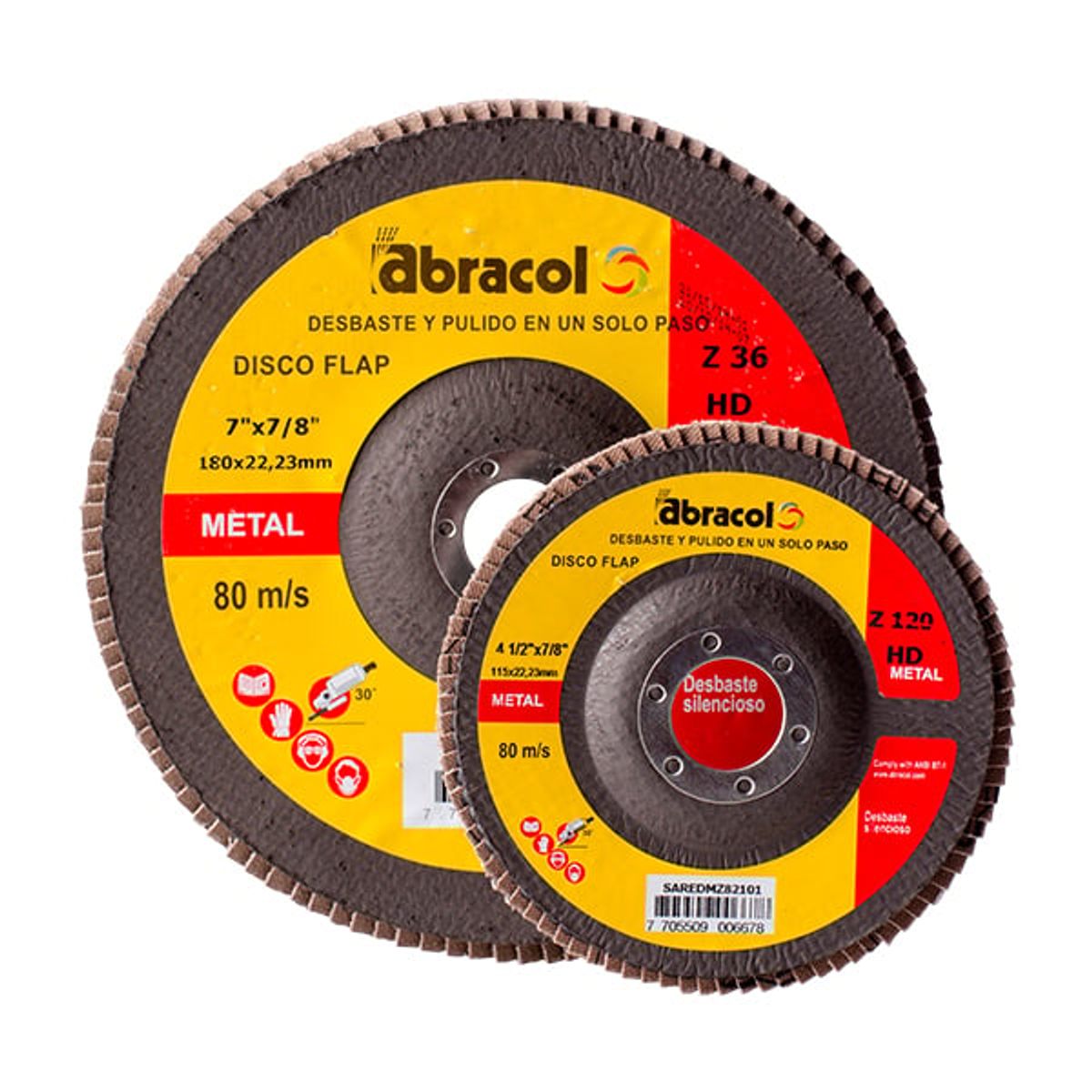 ABRACOL - DISCO FLAP 4-1/2x7/8 GRANO G80 2707 ABRACOL