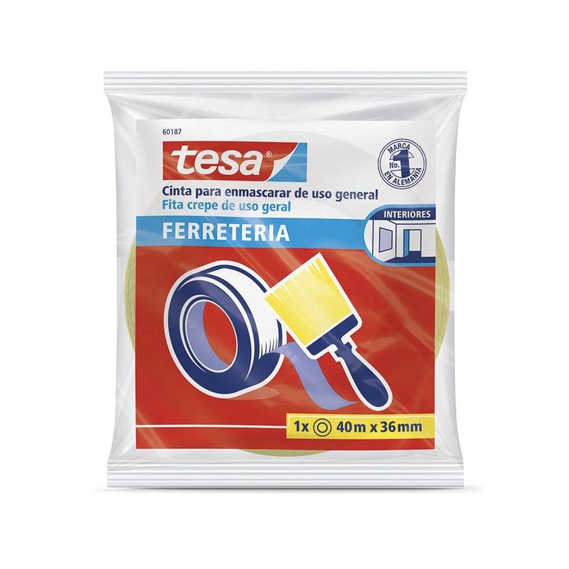 TESA - CINTA ENMASCARAR USO GENERAL 1-1/2'' X 20 METROS TESA