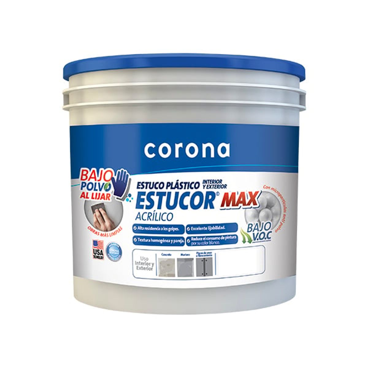 CORONA - ESTUCOR ESTUCO BLANCO X 1/4 DE GALON CORONA