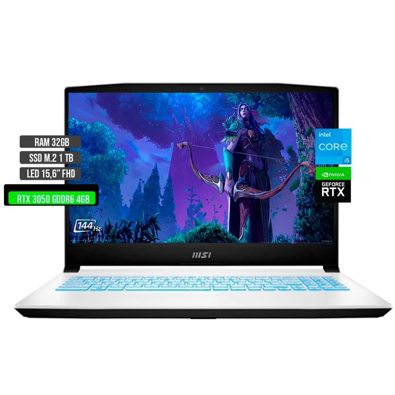 MSI - MSI SWORD INTEL CORE I5-12450H RTX 3050 4GB SSD 1TB RAM 32GB LED 15.6" FHD 144Hz