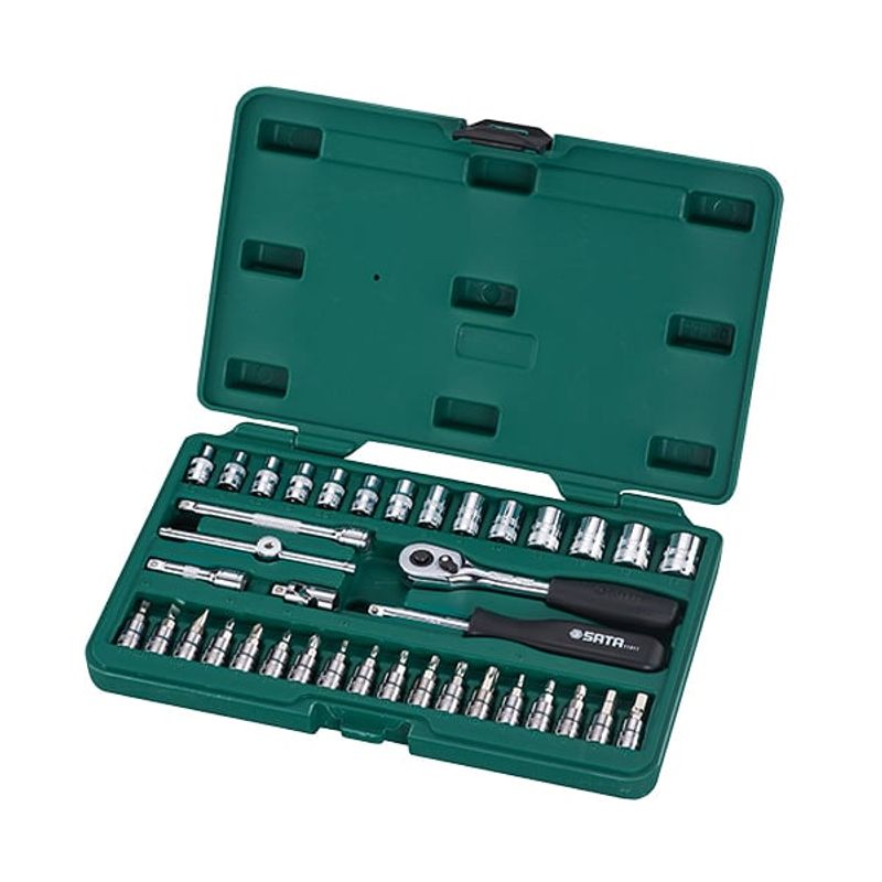 SATA - JUEGO COPAS 1/4 6PT 52PIEZAS MM REF.09002SJ SATA