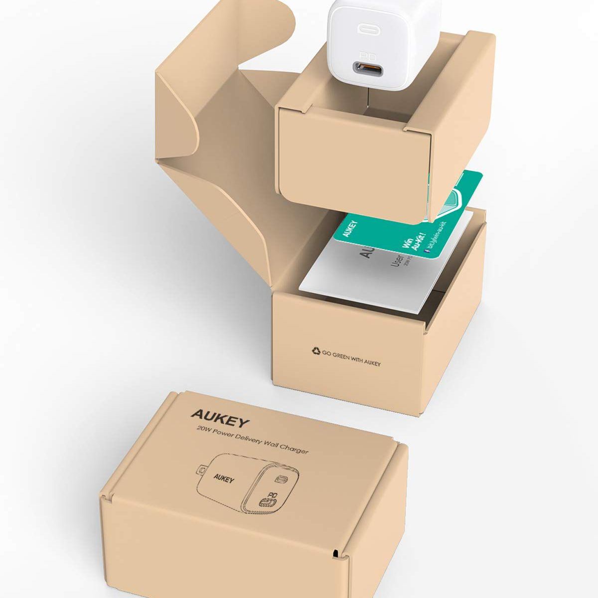 AUKEY - Cargador AUKEY Omnia Mini 20W USB C  Blanco