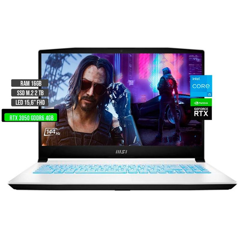 MSI - MSI SWORD INTEL CORE I5-12450H RTX 3050 4GB SSD 2TB RAM 16GB LED 15.6" FHD 144Hz
