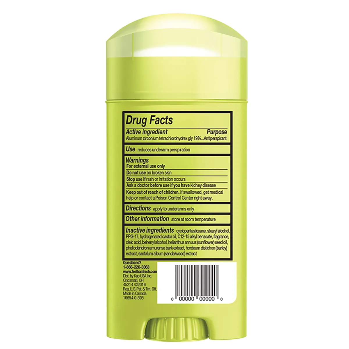 BAN - Desodorante Antitranspirante Invisible en Barra Ban Powder Fresh 73 gr