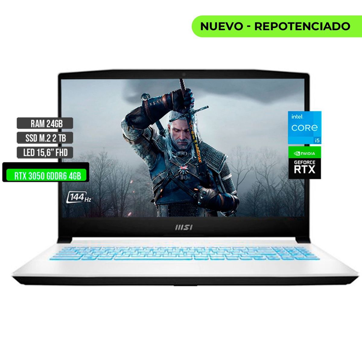MSI - MSI SWORD INTEL CORE I5-12450H RTX 3050 4GB SSD 2TB RAM 24GB LED 15.6" FHD 144Hz