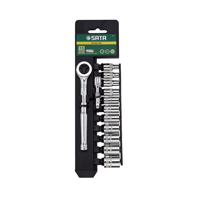 SATA - JUEGO COPAS 1/4 6PT 13PIEZAS MM REF.09521SM SATA