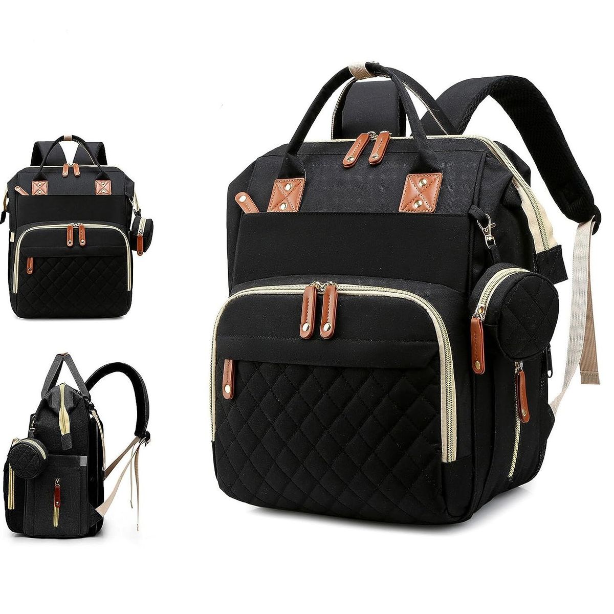ONE PIXEL - Bolso Pañalera Con Cable Usb Y Monedero ONE PIXEL