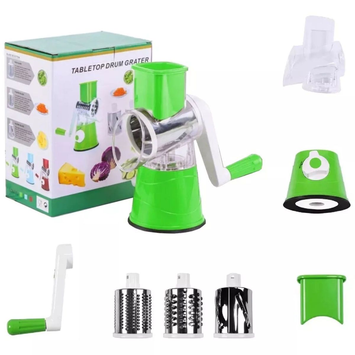 ONE PIXEL - Molino Picador Verduras Multiusos Rallador De Tambor De Mesa