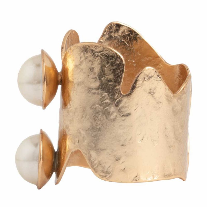 ENIGMA - Anillo Doble Perla Dorado.