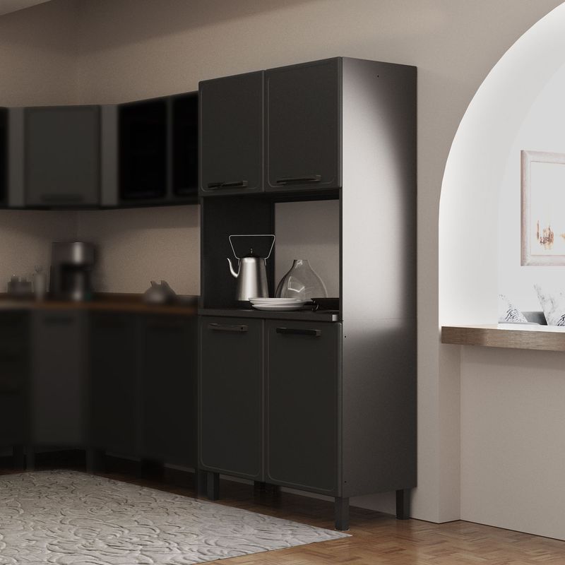 BERTOLINI - Despensa Multiuso de cocina en acero al carbón 80cm incluye mesón
