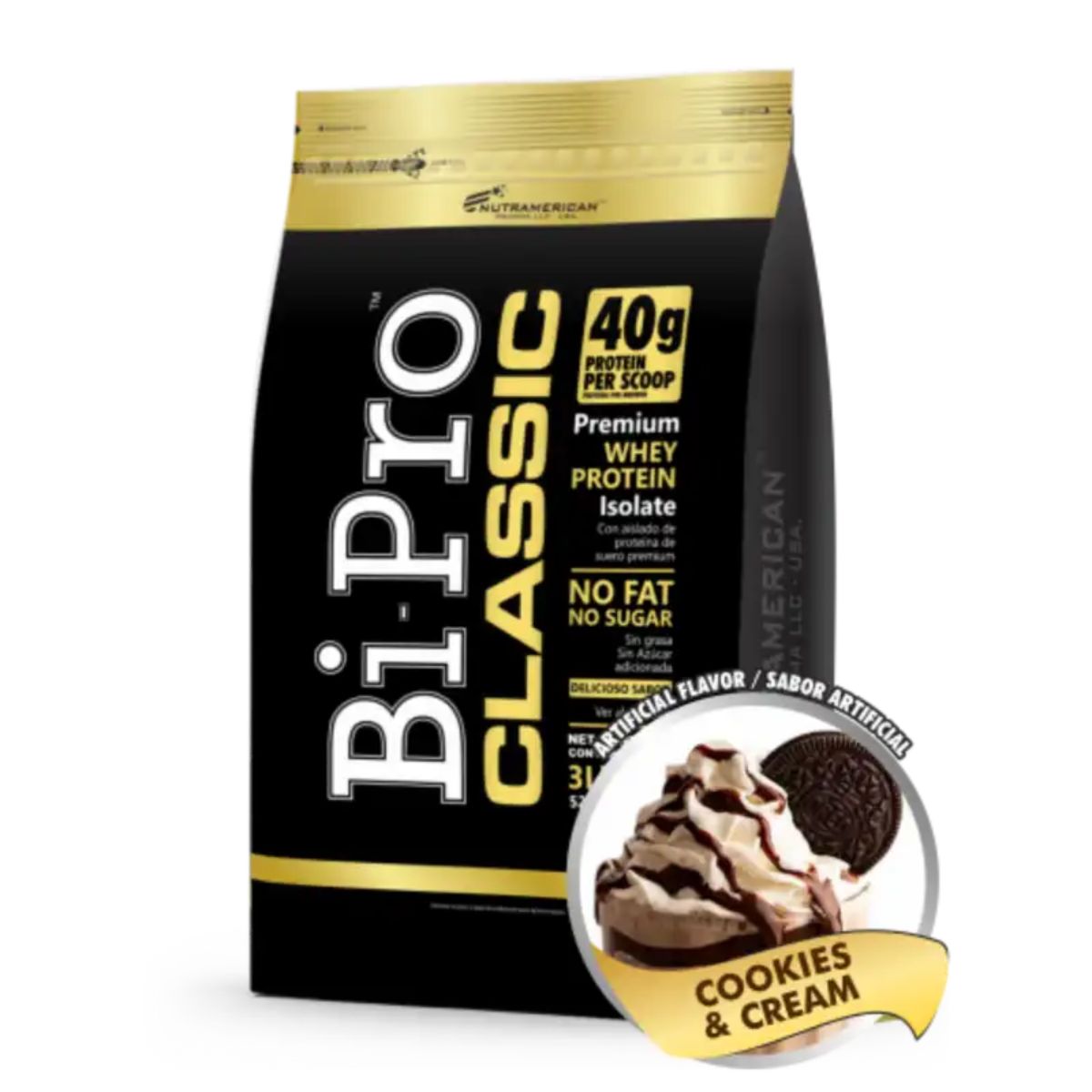 MEGAPLEX - Bipro classic 3 libras Sabor Cookies & Cream Proteina limpia