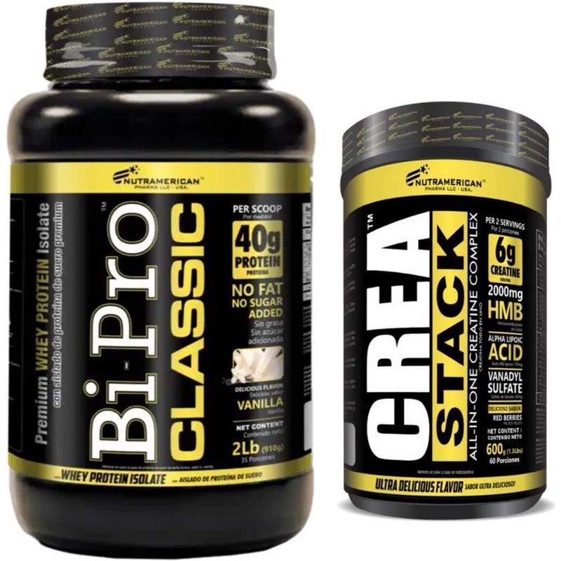 MEGAPLEX - Bipro classic 2 libras sabor Chocolate Proteina + crea stack