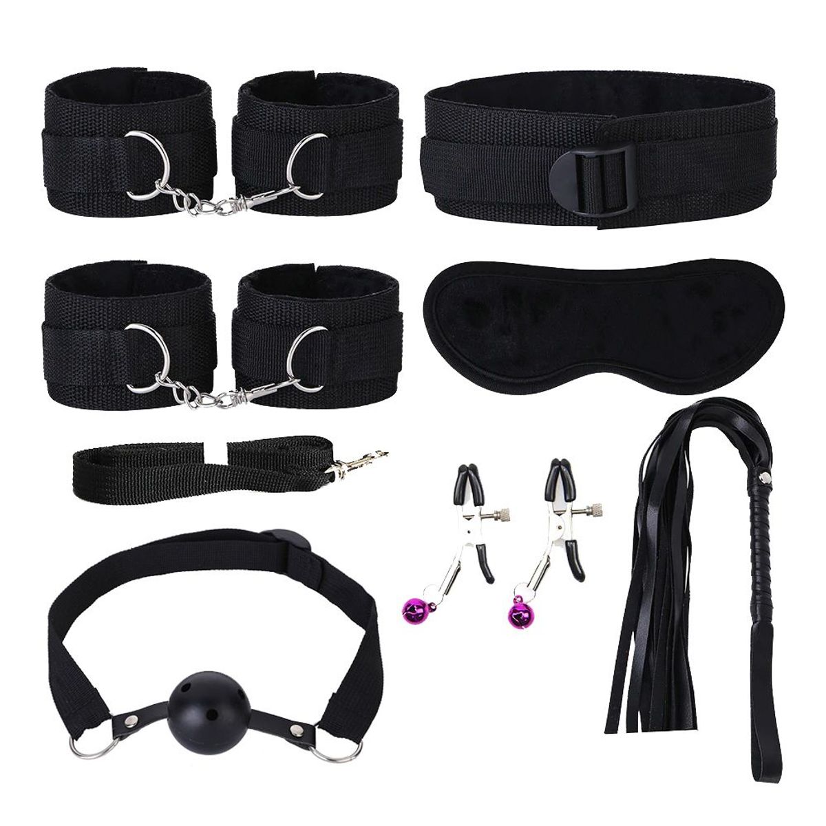 GENERICO - Juguete Sexual Sadomasoquismo Bondage Fetiche Set 7 Piezas