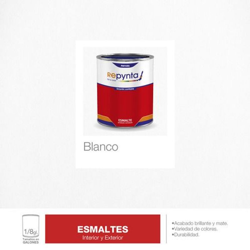 REPYNTA - ESMALTE BLANCO OCTAVO GALON REPYNTA