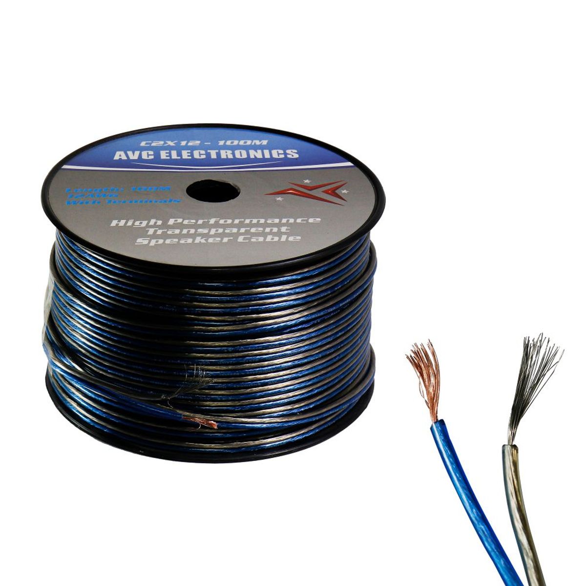 AVC - Cable Cristal Oxigenado AVC c2x12 Azul - Gris 100 Mts  C2X12-100M.