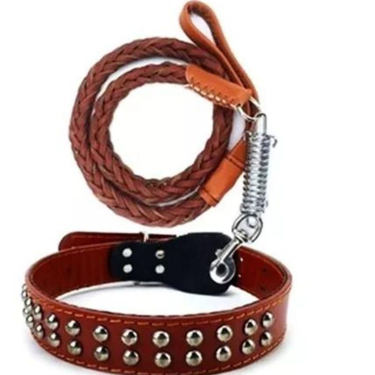 AFM - Correa Con Collar En Cuero Para Perros