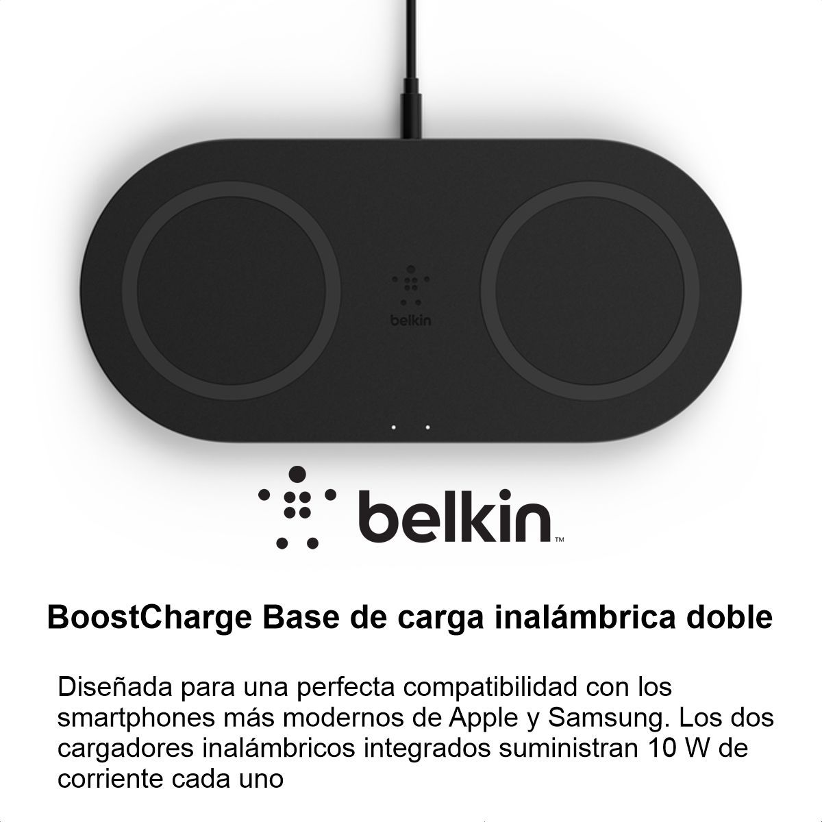 BELKIN - Base De Carga Inalámbrica Dual Qi 10w Belkin Boostcharge Bk