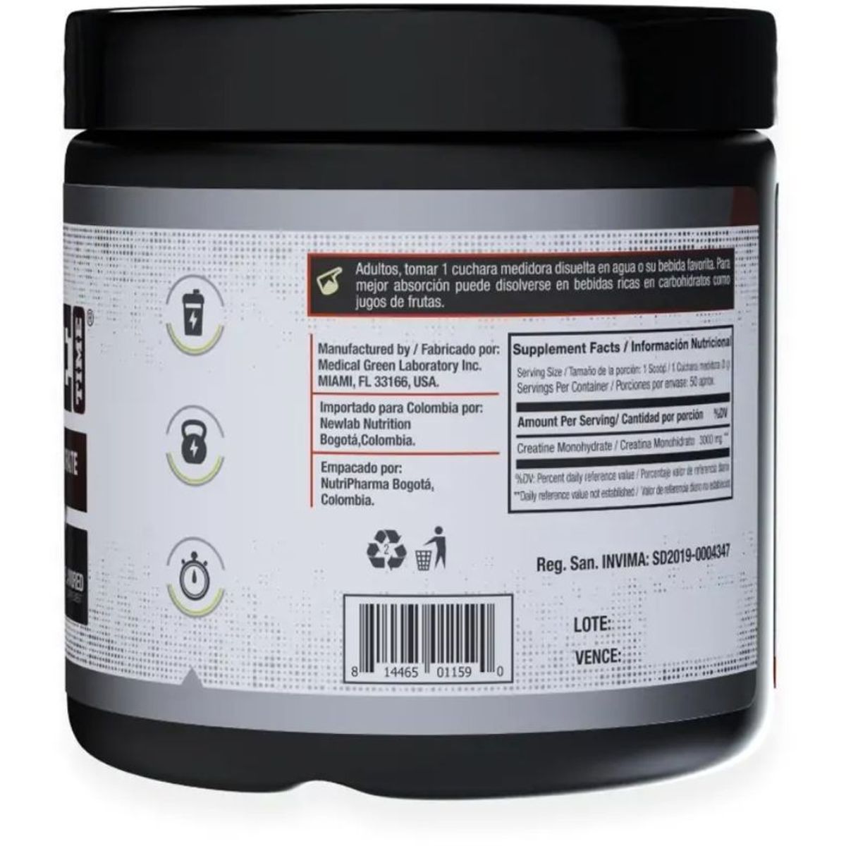 VITANAS - Creatina monohidratada 3000mg 50 servicios vitanas