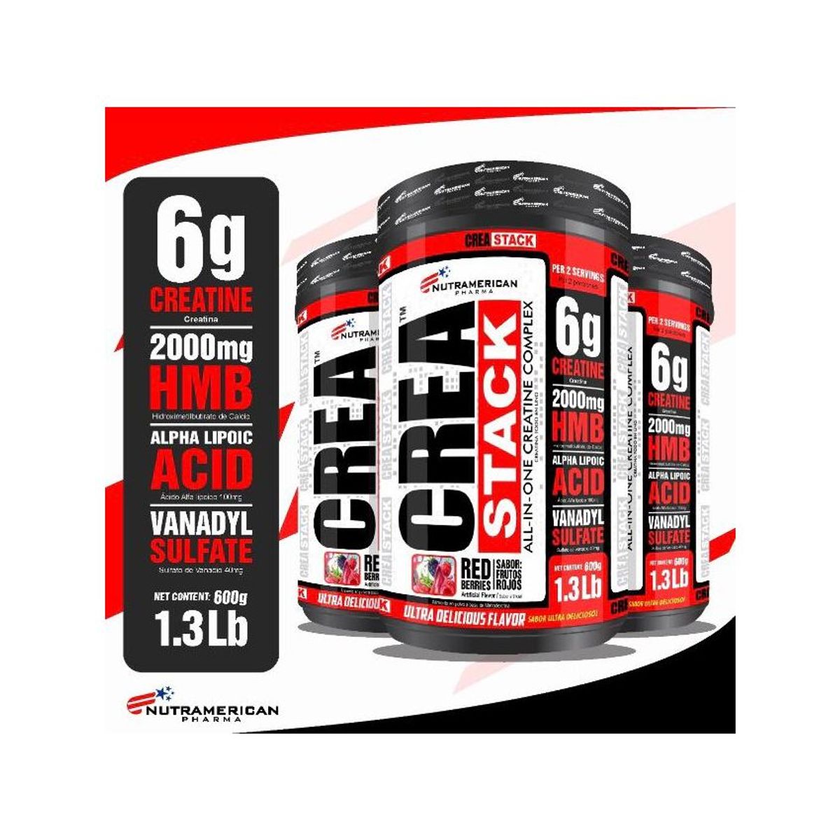 UPN - Crea stack creatina monohidrato & hmb 1,3 lbs