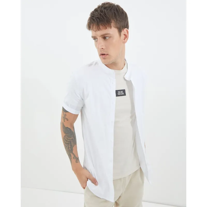 SEVEN SEVEN - Camisa Para Hombre Manga Corta Cuello Neru Color Blanco Marca Seven Seven #45011328