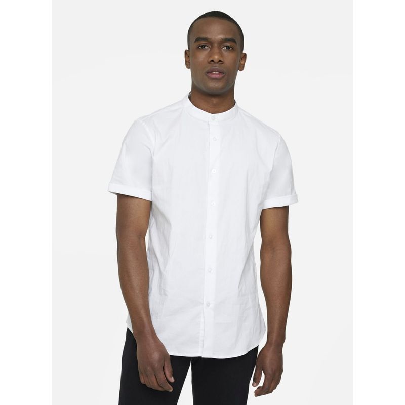 SEVEN SEVEN - Camisa Para Hombre Manga Corta Cuello Neru Color Blanco Marca Seven Seven #45011328