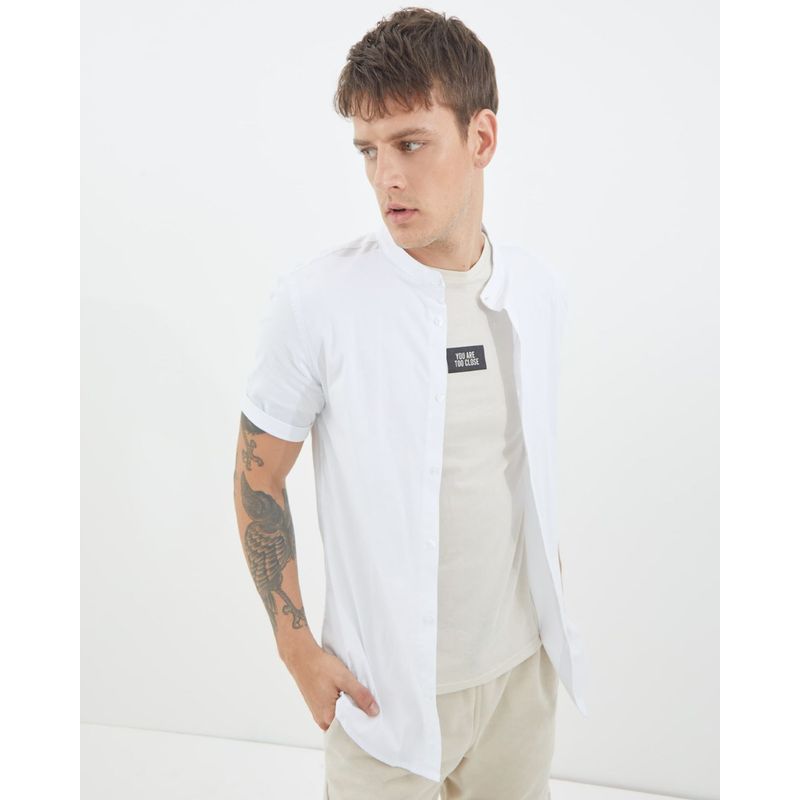 SEVEN SEVEN - Camisa Para Hombre Manga Corta Cuello Neru Color Blanco Marca Seven Seven #45011328