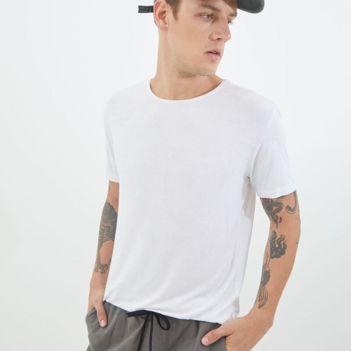 SEVEN SEVEN - Camiseta Básica Cuello Redondo  Para Hombre Blanco Seven Seven