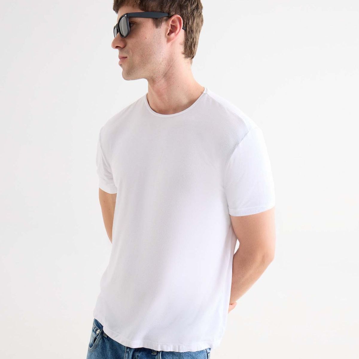 SEVEN SEVEN - Camiseta Básica Cuello Redondo  Para Hombre Blanco Seven Seven