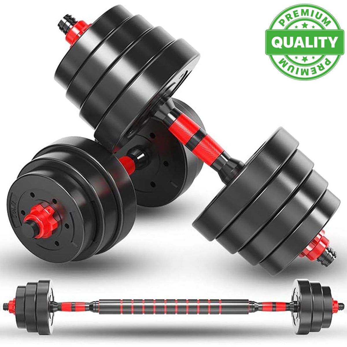 ONE PIXEL - Kit Mancuernas Pesa 20Kg Barra Larga Antideslizante