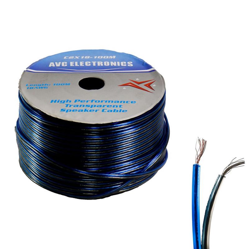 AVC - Cable Cristal Oxigenado AVC c2x18 Azul - Gris 100  Mts C2X18-100M.