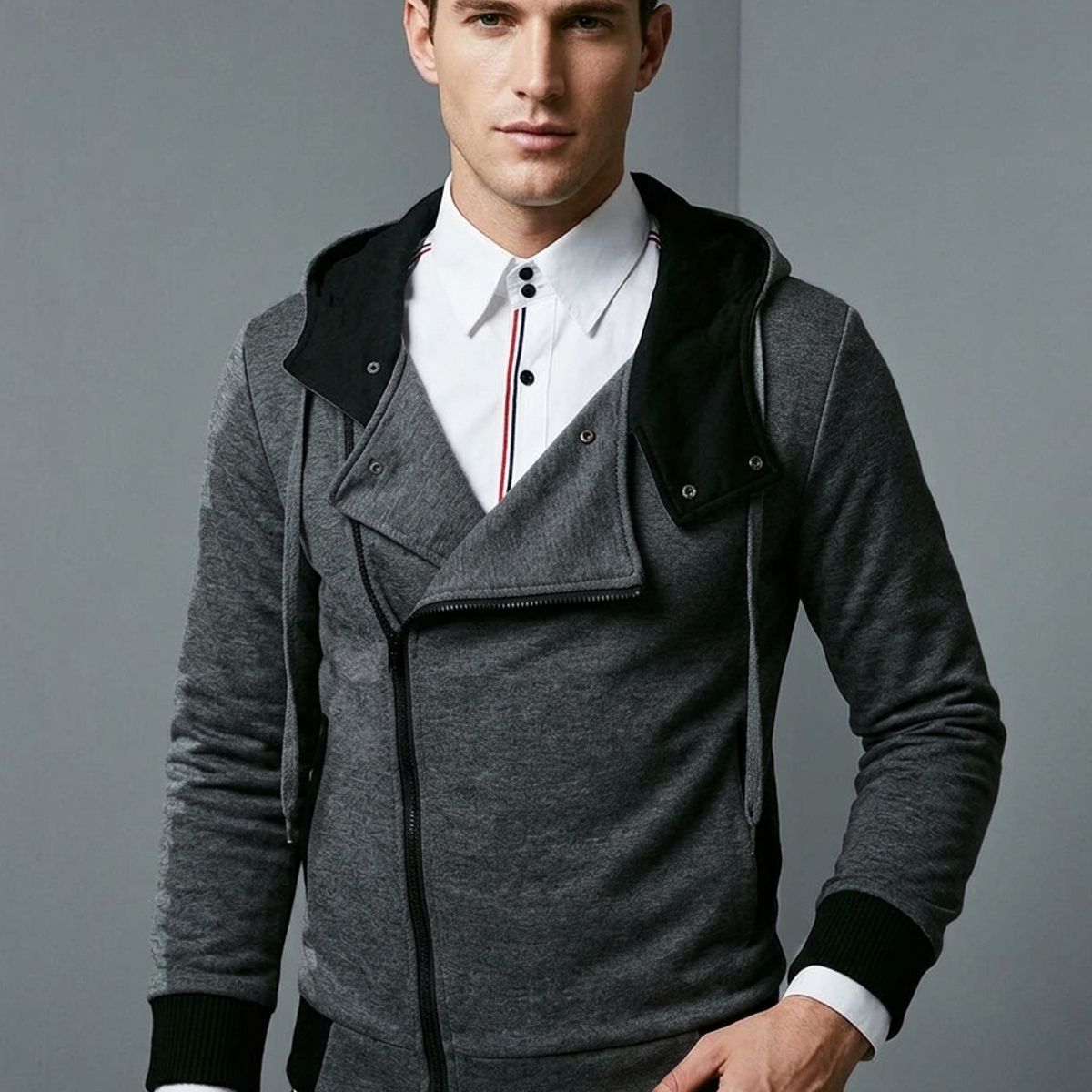 THE CLOTHING COMPANY - Chaqueta Hombre Algodon Perchado GNRC Cierre Lateral