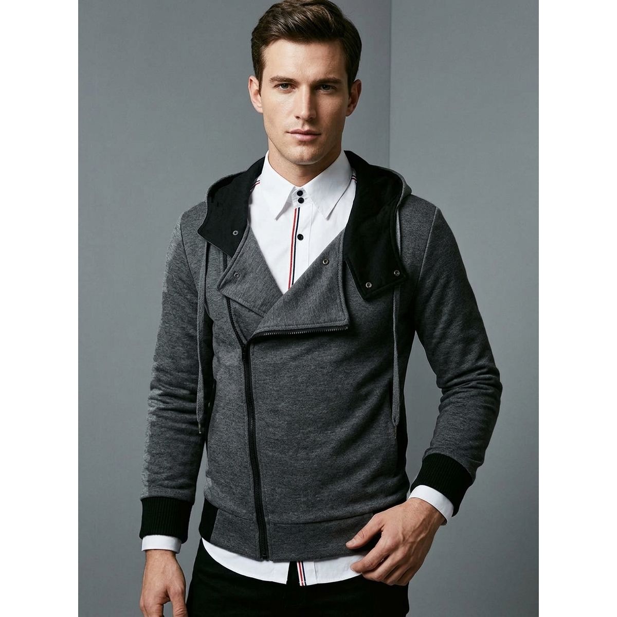 THE CLOTHING COMPANY - Chaqueta Hombre Algodon Perchado GNRC Cierre Lateral