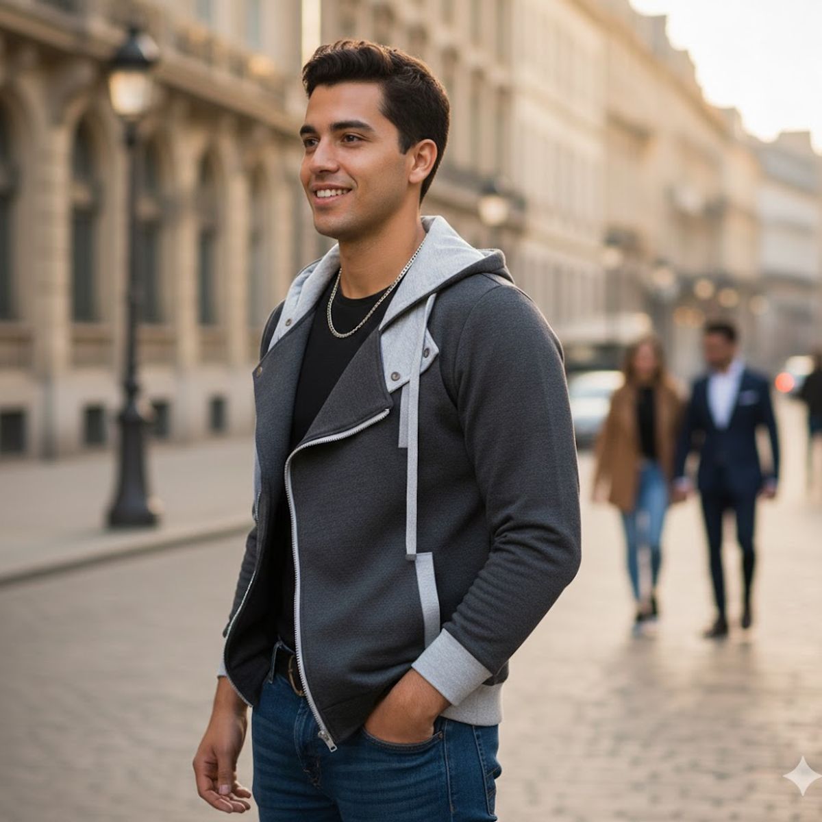 THE CLOTHING COMPANY - Chaqueta Hombre Algodon Perchado GNRC Cierre Lateral