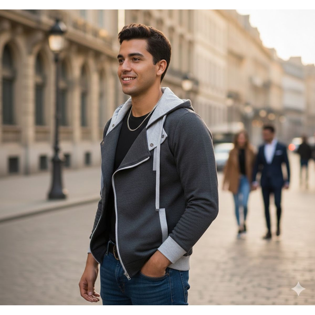 THE CLOTHING COMPANY - Chaqueta Hombre Algodon Perchado GNRC Cierre Lateral