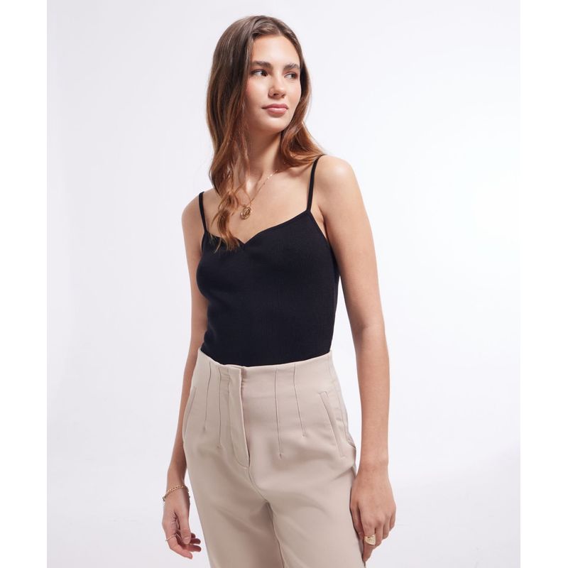 SEVEN SEVEN - Crop Top Para Mujer Manga Sisa Color Negro Marca Seven Seven #28095375