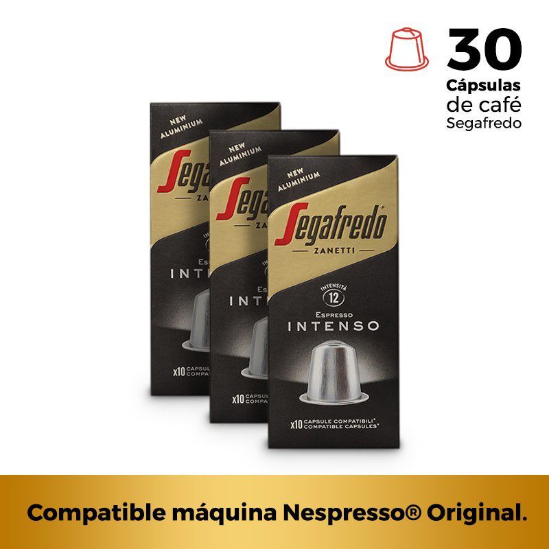 SEGAFREDO ZANETTI - Set 30 Cápsulas café Segafredo INTENSO (Para máquina Nespresso® Original)