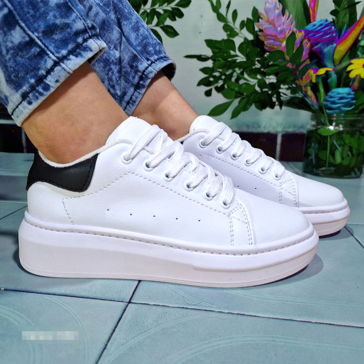 EVEGONZ - Zapato Casual Mujer Tenis Blancos Clasicos Moda