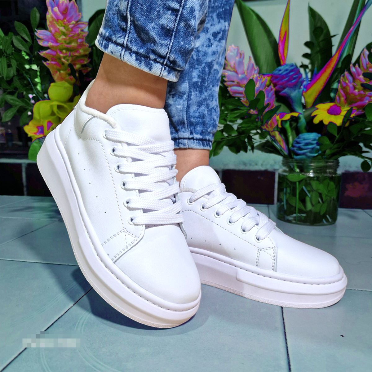 EVEGONZ - Zapato Casual Mujer Tenis Blancos Clasicos Moda