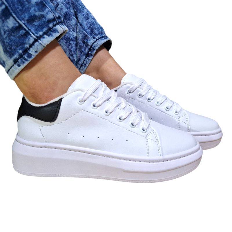 EVEGONZ - Tenis Casual Mujer Calzado Urban Zapatos de Moda Blanco