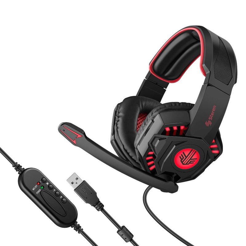 STEREN - AUDIFONOS USB PARA GAMER - Negro