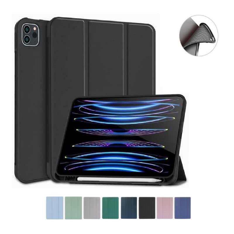 GENERICO - Estuche Protector Smart Cover Para iPad Pro 11 2018 a 2022 - Negro
