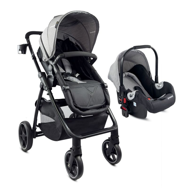 BEBESIT - Coche Moises Bebe Travel System Alfa Bebesit Gris
